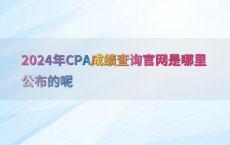 2024年CPA成绩查询官网是哪里公布的呢