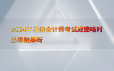 2024年注册会计师考试成绩啥时出来结果呀