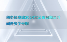 税务师成绩2024年公布日期及时间是多少号啊