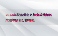 2024年税务师怎么核查成绩单的成绩等级和分数等级