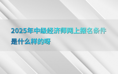 2025年中级经济师网上报名条件是什么样的呀
