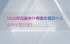 2025年注册会计师报名需要什么条件才能报考?