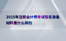 2025年注册会计师考试报名准备材料是什么样的
