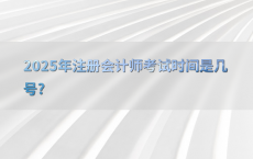 2025年注册会计师考试时间是几号?