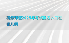 税务师证2025年考试报名入口在哪儿啊
