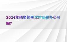 2024年税务师考试时间是多少号啊?