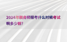 2024年税务师报考什么时候考试啊多少钱?