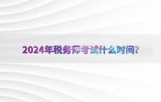 2024年税务师考试什么时间?