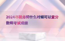 2024年税务师什么时候可以查分数啊考试成绩
