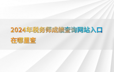 2024年税务师成绩查询网站入口在哪里查