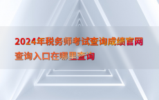 2024年税务师考试查询成绩官网查询入口在哪里查询