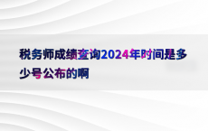 税务师成绩查询2024年时间是多少号公布的啊
