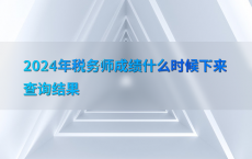 2024年税务师成绩什么时候下来查询结果