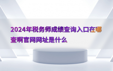 2024年税务师成绩查询入口在哪查啊官网网址是什么