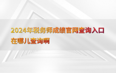 2024年税务师成绩官网查询入口在哪儿查询啊