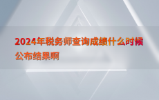 2024年税务师查询成绩什么时候公布结果啊