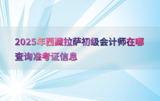 2025年西藏拉萨初级会计师在哪查询准考证信息