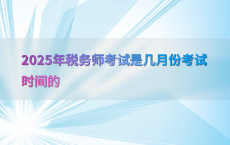 2025年税务师考试是几月份考试时间的