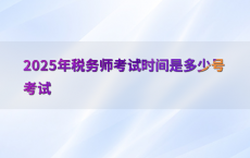 2025年税务师考试时间是多少号考试