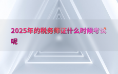 2025年的税务师证什么时候考试呢