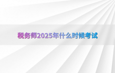 税务师2025年什么时候考试