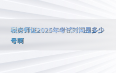 税务师证2025年考试时间是多少号啊