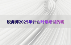 税务师2025年什么时候考试的呢