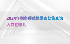 2024年税务师成绩发布公告查询入口在哪儿