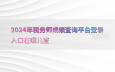 2024年税务师成绩查询平台登录入口在哪儿查