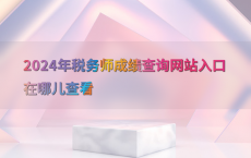 2024年税务师成绩查询网站入口在哪儿查看