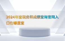 2024年查税务师成绩查询官网入口在哪里查