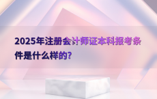 2025年注册会计师证本科报考条件是什么样的?