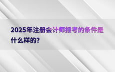 2025年注册会计师报考的条件是什么样的?