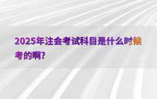 2025年注会考试科目是什么时候考的啊?