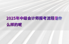 2025年中级会计师报考流程是什么样的呢