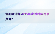 注册会计师2025年考试时间是多少号?