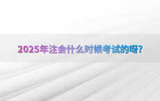2025年注会什么时候考试的呀?