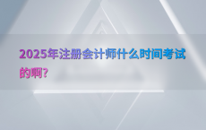 2025年注册会计师什么时间考试的啊?