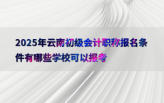 2025年云南初级会计职称报名条件有哪些学校可以报考