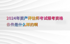 2024年资产评估师考试报考资格条件是什么样的啊