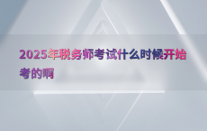 2025年税务师考试什么时候开始考的啊