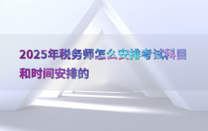 2025年税务师怎么安排考试科目和时间安排的