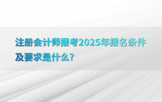 注册会计师报考2025年报名条件及要求是什么?