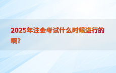 2025年注会考试什么时候进行的啊?