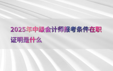 2025年中级会计师报考条件在职证明是什么