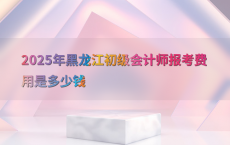 2025年黑龙江初级会计师报考费用是多少钱