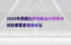2025年西藏拉萨初级会计职称考试在哪里查询准考证