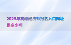 2025年高级经济师报名入口网址是多少啊