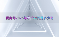 税务师2025年考试时间是多少号
