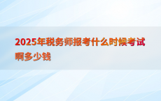 2025年税务师报考什么时候考试啊多少钱